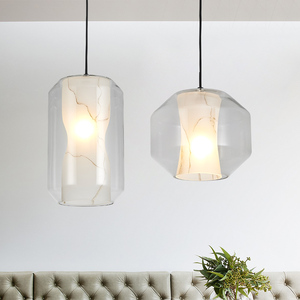 Nouveau produit lampe et <span class=keywords><strong>abat</strong></span>-<span class=keywords><strong>jour</strong></span> en verre avec motif en marbre lustre <span class=keywords><strong>suspension</strong></span> pour salle à manger <span class=keywords><strong>chambre</strong></span> à coucher - Product Image 2