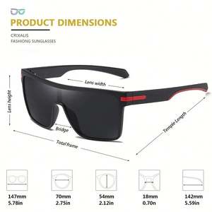 Gafas de Sol Polarizadas de Moda 2025 para Hombre, Cuadradas, Extra Grandes, Antideslumbrantes, con Espejo, para Conducir, Protección UV400, para Hombre y Mujer - Product Image 5