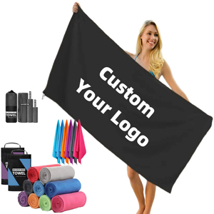 Quick-Drying Solid Color Polyester <b>Microfiber</b> <b>Towels</b>-Lightweight & Easy to Carry for Fitness Swimming Outdoor Travel - Product Image 1