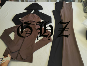 Giyim üreticileri Y2k yan şerit Hoodies ceket ve pantolon kafa bandı eşofman takımı yüksek kaliteli Loungwear 2 parça Set kadın - Product Image 4