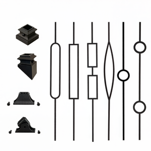 Elegante Balaustre <span class=keywords><strong>de</strong></span> Hierro Forjado en Espiral <span class=keywords><strong>de</strong></span> 1/2" x 44" en Negro Mate para Barandillas <span class=keywords><strong>de</strong></span> Escaleras Victorianas - Product Image 5