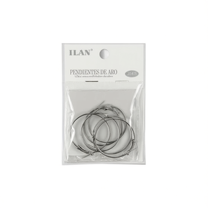 Orecchini a cerchio Ilan 25 mm tono argento confezione da 6 pezzi - Product Image 1