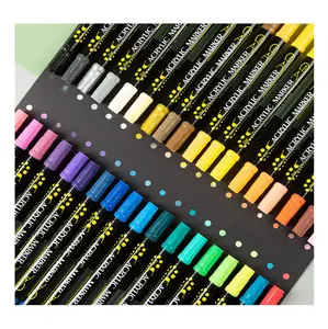 ปากกาสีน้ำอะคริลิก100สีไม่เป็นพิษปากกาเน้นข้อความแบบสัมผัสสำหรับวาดภาพ