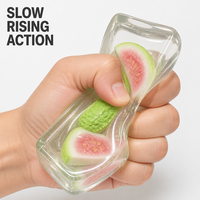 Jouet Squishy Premium en Cristal Transparent avec Barre de Fruits, Rempli de Tranches de Fruits Réels, à Remontée Lente