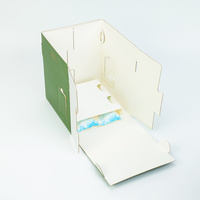 Boîte à gâteau pliable personnalisée avec logo du fabricant, en matériaux recyclés écologiques, boîte en papier de qualité alimentaire, emballage portable pour anniversaire