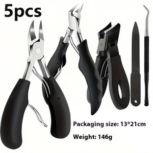 Juego <span class=keywords><strong>de</strong></span> cortaúñas <span class=keywords><strong>de</strong></span> acero inoxidable para <span class=keywords><strong>manicura</strong></span> <span class=keywords><strong>y</strong></span> <span class=keywords><strong>pedicura</strong></span>, juego <span class=keywords><strong>de</strong></span> 5 piezas para <span class=keywords><strong>Amazon</strong></span> Cross-Border - Product Image 2