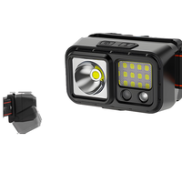 Lampe frontale LED YUHE mini portable, rechargeable USB, étanche IP33, réglable rouge/blanc, à intensité variable, avec détecteur de mouvement