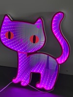 Miroir infini RGB en acrylique DIY 200MM 2-en-1 avec lumière Abyss, décoration murale personnalisée, éclairage d'ambiance télécommandé pour événements à domicile