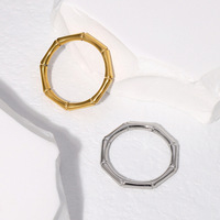Anneau en acier au titane simple vent froid transfrontalier femme design créatif osseux japonais et coréen bague d'index en bambou