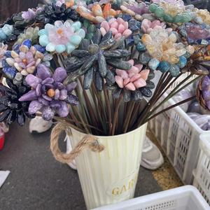 Hand Made Wholesale Various Materials Natural <b>Crystal</b> Flowers Amethyst for Healing <b>Crystal</b> Tumbled Flowers - Product Image 6