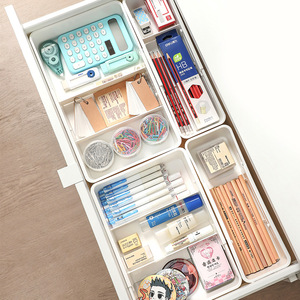 Boîte de rangement extensible de style japonais, organisateur multifonctionnel, boîte de rangement en plastique pour couverts, papeterie de bureau - Product Image 2