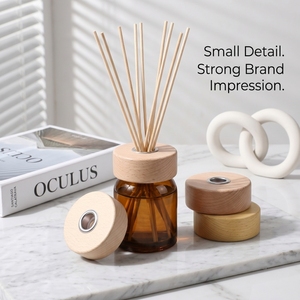 Vietnam WeWood Bouchon en bois premium pour diffuseur à roseaux, logo personnalisé gravé au laser, fournisseur de bouchons pour bouteilles d'aromathérapie domestique - Product Image 1