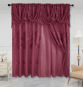 Rideau européen fini, tête de rideau en terilon, broderie, exportation européenne, Amérique du Sud, rideau <span class=keywords><strong>double</strong></span>. - Product Image 5