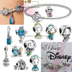 Nuova fabbrica di gioielli in argento 925 Ipandoraet Alice Wonderland Charm principessa intagliato 599343 c00 bracciale da donna regalo per festa