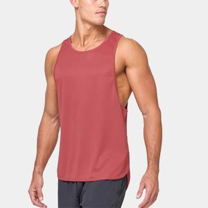 Débardeur de sport pour homme en gros, col rond rouge, débardeurs de musculation, gilet de sport, logo personnalisé, débardeurs de course à pied pour homme - Product Image 1