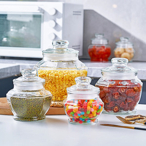 Pot de conservation rond transparent avec couvercle en plastique, taille L, hermétique, pour le kimchi et les écorces de mandarine séchées - Product Image 2