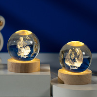 Honneur de cristal LED support de base rond en bois présentoir bricolage veilleuse résine Art artisanat