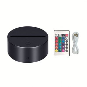 Wholesale Modern RGB ABS 3D LED <b>Night</b> <b>Light</b> Creative Signs Illusion <b>USB</b>-powered Dimmable Lamp with Remote Control for Bedroom - Product Image 1
