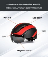 Nouveau casque de vélo sportif color-block pour adulte avec lunettes intégrées pour VTT, pour hommes, sans éclairage