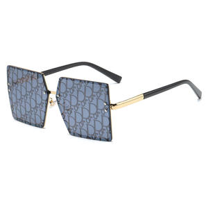 Vente en gros de lunettes de soleil à lentille filigrane carré<span class=keywords><strong>e</strong></span> grande monture à la mode lunettes de soleil de luxe design de marque pour femmes <span class=keywords><strong>2023</strong></span> - Product Image 4