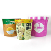 Contenant en papier pour crème glacée, gobelet en papier pour crème glacée, bol à salade avec revêtement PLA et couvercles en papier