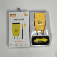 Pengisi Daya Cepat LDO-B06 Quick Charge Usb-c 20w PD Charger Dual Ports A&C Pengisi Daya Ponsel Kabel Tipe C Pengisi Daya Cepat dan Adaptor