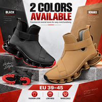 Baskets montantes pour hommes avec semelle à lame en TPU, sangle de cheville, style streetwear robuste, chaussures de sport décontractées