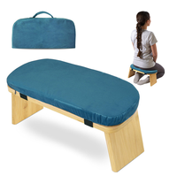 Tabouret de méditation ergonomique pliable en bois, siège de yoga portable multicolore pour l'exercice quotidien et la méditation