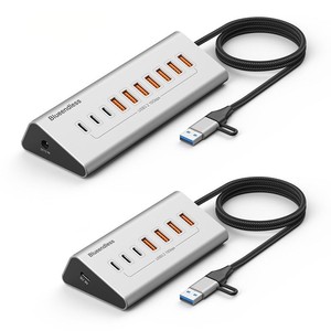 Aluminium 10Gbps <strong>USB</strong>-A 10Gbps <strong>USB</strong>-C Hub 7-Ports 10-Ports Data Sync USB3.2 <strong>USB</strong> 3.2 Type C Hub Splitter 12V/3A Power <strong>Adapter</strong> - Product Image 1