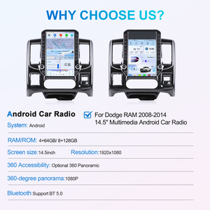Autoradio MP5 universel NaviHua 14,5 pouces avec écran tactile Android, Bluetooth, USB, navigation et unité multimédia - Product Image 3