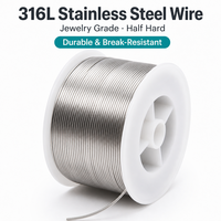 Fil en acier chirurgical 316L 0,5 mm, calibre 18 à 28, semi-dur, brillant, résistant à la corrosion, sans ternissement, haute résistance, pour soudage et pliage