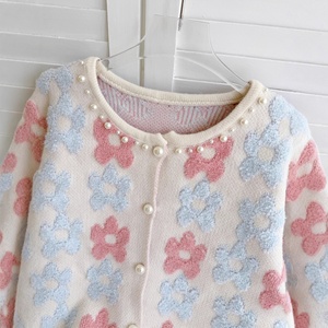 Cardigã Feminino Estilo Coreano com Bordado Grosso e Flores Tridimensionais, Novo para Outono 2025, Tamanho Grande, Solto, Macio e com Botões - Product Image 4