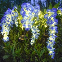 Lampes solaires décoratives pour jardin en forme de fleurs de glycine, à piquer dans le sol, étanches IP44, télécommandées, pour extérieur, cour et pelouse, vente en gros