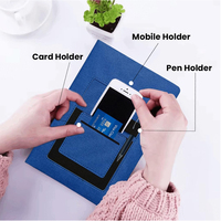 Nouveau carnet de notes en cuir PU personnalisé, format A5/A4/B5, avec poche pour téléphone portable, porte-cartes, boucle pour stylo, impression UV, idéal pour un cadeau