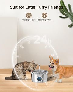 Fontaine à eau pour animaux de compagnie Petdom en acier inoxydable avec jauge de niveau 3,2 L - Product Image 4