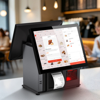Sistema POS de 15 Pulgadas con Base de Aluminio, Terminal POS Todo en Uno con Impresora y Escáner Integrados, Compatible con Win10 y Win11 para Tiendas Minoristas