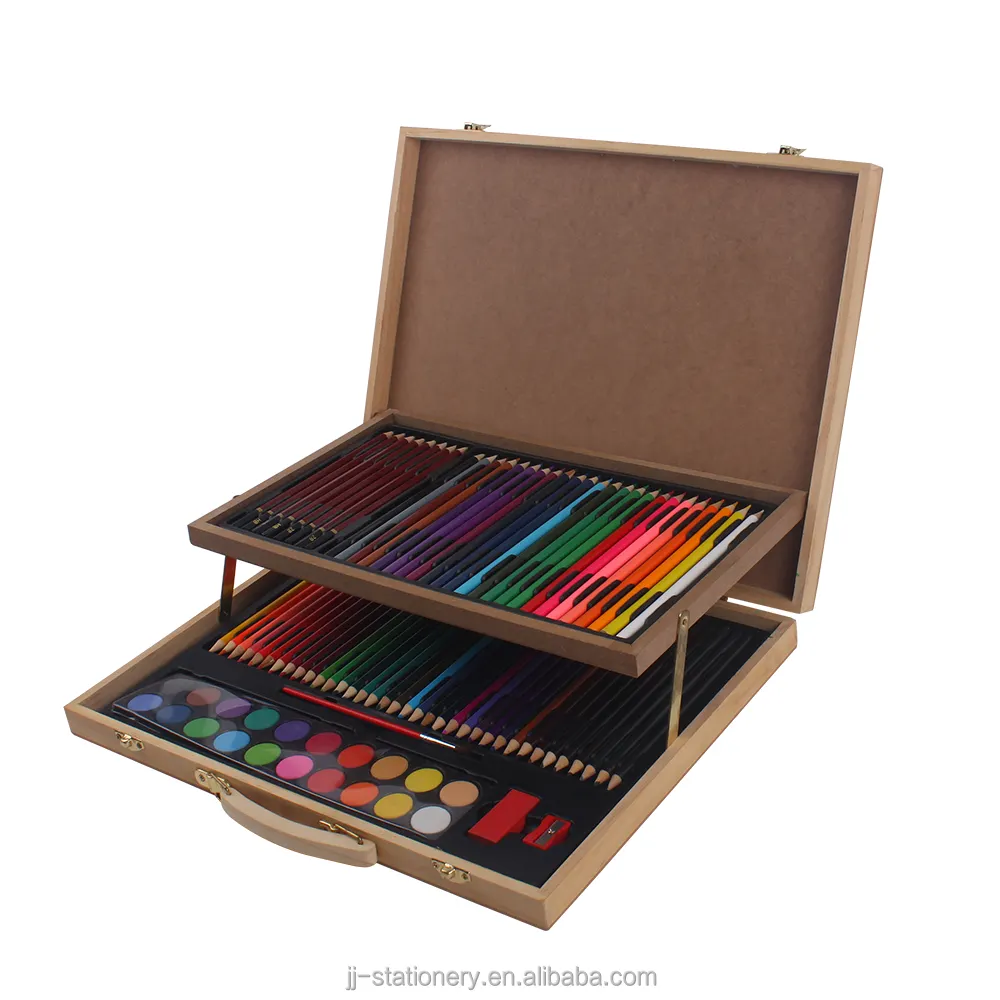 H-TONE yüksek kaliteli sanat seti boya kek renkli kalemler 2BHB kalemler kalemtıraş su renk kalem silgi çizim seti