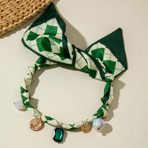 यूरोपीय अमेरिकी महिला स्पोर्टी लंबी स्कार्फ हीरा बहु-निर्भर बांस हार हल्के लक्जरी उच्च अंत मीठे पानी के मोती रेशम - Product Image 3