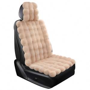 Accesorios Interiores para Automóviles, Funda de Asiento Delantera de Piel Sintética de Felpa, Funda de Asiento de Automóvil de Piel de Oveja de una Pieza, Fundas de Asiento de Automóvil Universales de Color Beige - Product Image 3