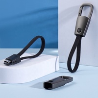 Câble de charge rapide USB Type-C en alliage de zinc de haute qualité avec logo personnalisé, gaine en PVC, porte-clés et crochet en fer