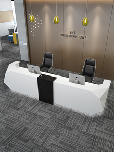 Moderno Conjunto de Mostrador de Recepción y Caja Registradora de Madera con Diseño Lacado para Uso en Hoteles y Centros Comerciales - Product Image 2