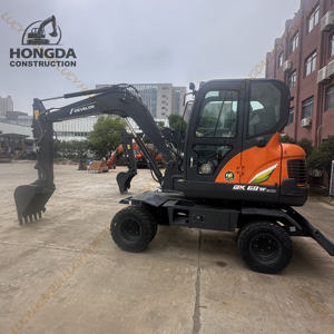100% Original Corea Mini Doosan DX60W excavadora de ruedas Venta caliente multifuncional excavadora usada con motor Isuzu precio bajo - Product Image 1