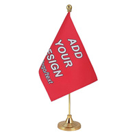 Drapeau de bureau Angleterre (Royaume-Uni) 12 pouces, avec mât solide, en polyester écologique, mini drapeaux de table de bureau avec support métallique