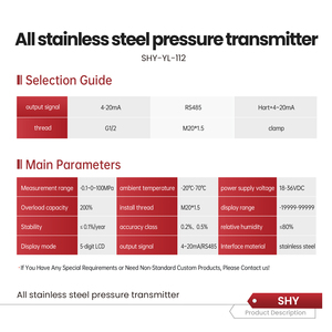 Facile Installazione per Trasmettitore di Pressione Liquida Industriale in Acciaio Inossidabile, Intelligente e ad Alta Precisione - Product Image 4