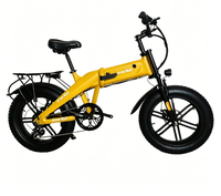 Vélo électrique pliable à pneus larges de 20 pouces pour adultes, 500W, batterie au lithium 48V, 7 vitesses, avec frein à disque