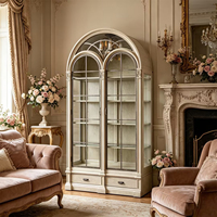 Ensemble de meubles en bois massif de style provincial français sur mesure, armoire de présentation moderne pour salon, armoire à vin décorative en bois de luxe