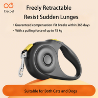 Elecpet 3m Laisse rétractable pour chien pour petit chat Chien Laisse étanche à un bouton de contrôle pour chien pour le jogging Écologique