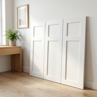 Porte moderne pré-montée en HDF moulé en aluminium, étanche, blanche, 2 panneaux, 8 pieds, pour intérieur de villa, fabrication OEM/ODM