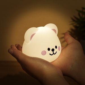 공장 직판 유아용 실리콘 LED 무드등, 팻 터치 센서 수면 램프 USB 전원 공급 가정 및 침실용 터치 라이트 - Product Image 1
