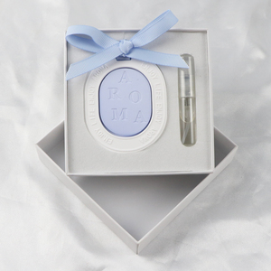 FinRu, venta al por mayor, armario colgante ovalado para coche, ambientador aromático, difusor de aceite esencial de porcelana con flor de cerámica perfumada - Product Image 5